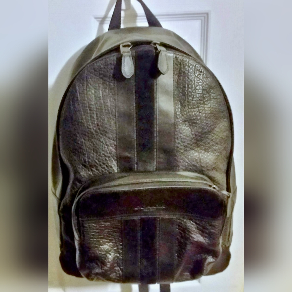 Coach backpack with baseball stitch